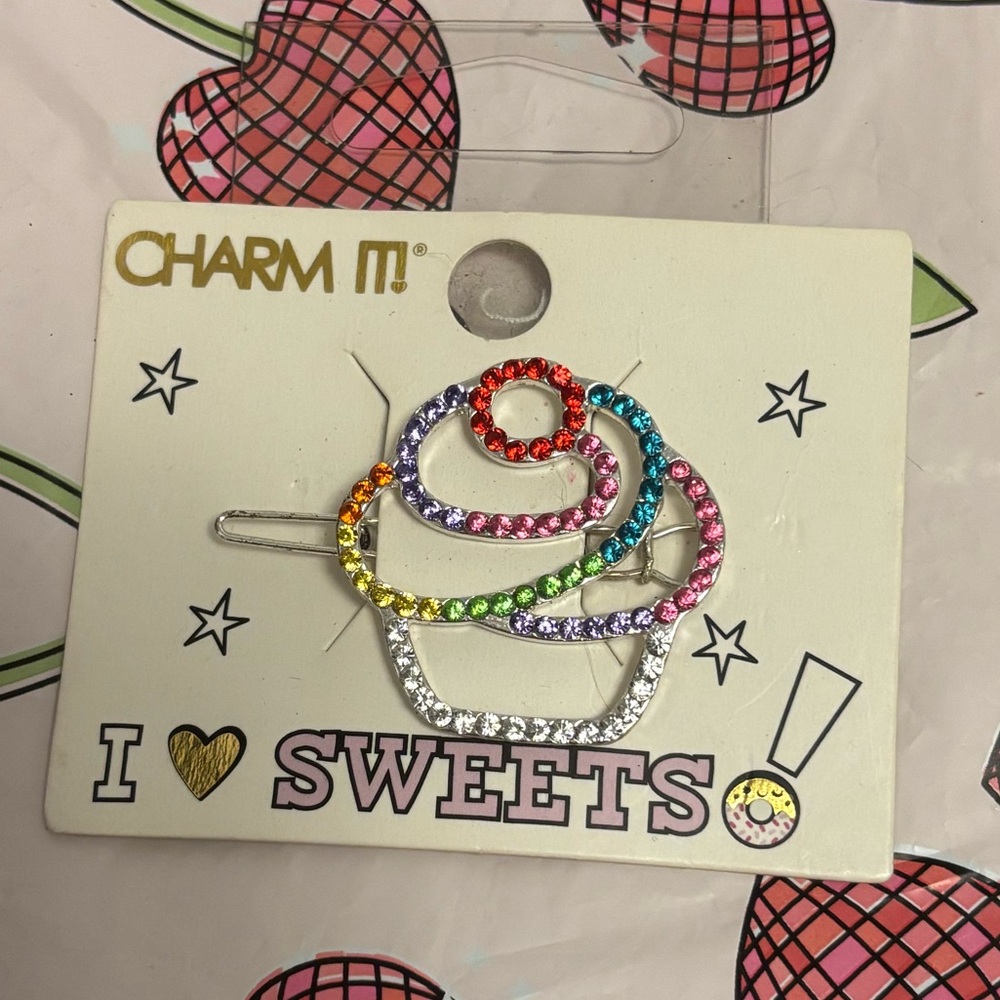 Charm it Cupcake Barrette NWT
